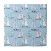 Cute Sailboat Pattern 1 Tegeltje (Voorkant)