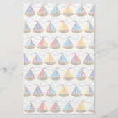 Cute Sailboat Pattern 2 Briefpapier (Voorkant)