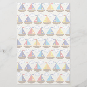 Cute Sailboat Pattern 2 Briefpapier