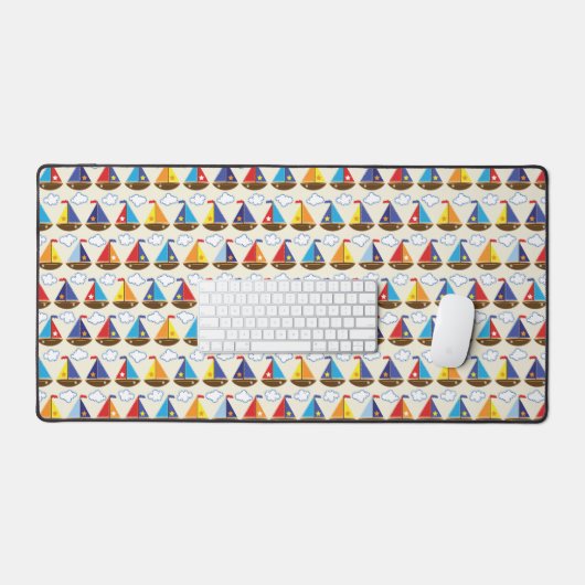 Cute Sailboat Pattern 2 Bureaumat (Keyboard & Muis)
