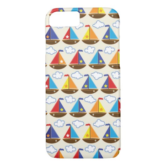 Cute Sailboat Pattern 2 Case-Mate iPhone Case (Achterkant)