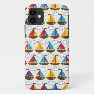Cute Sailboat Pattern 2 iPhone 11 Hoesje