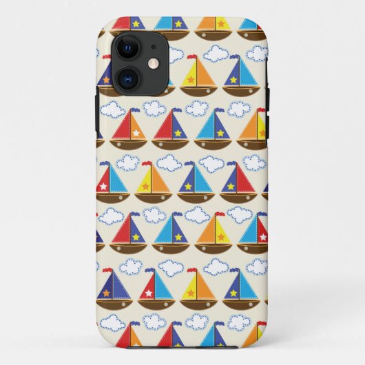 Cute Sailboat Pattern 2 Case-Mate iPhone Case (Achterkant)