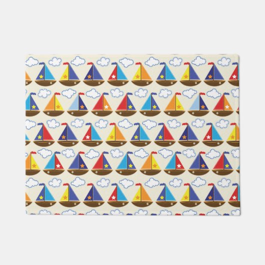 Cute Sailboat Pattern 2 Deurmat (Voorkant)