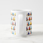 Cute Sailboat Pattern 2 Grote Koffiekop (Achterkant)