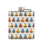 Cute Sailboat Pattern 2 Heupfles (Achterkant)