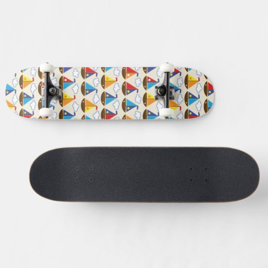 Cute Sailboat Pattern 2 Skateboard (Horizontaal)