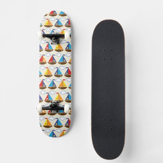 Cute Sailboat Pattern 2 Skateboard (Voorkant)