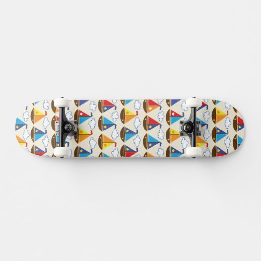 Cute Sailboat Pattern 2 Skateboard (Horizontaal)
