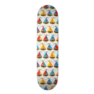 Cute Sailboat Pattern 2 Skateboard