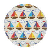 Cute Sailboat Pattern 2 Snijplank (Voorkant)