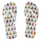 Cute Sailboat Pattern 2 Teenslippers (Voetbed)