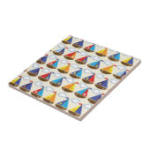 Cute Sailboat Pattern 2 Tegeltje (Zijkant)