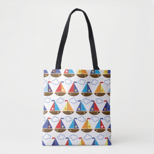 Cute Sailboat Pattern 2 Tote Bag (Voorkant)
