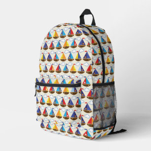 Cute Sailboat Pattern Bedrukte Rugzak