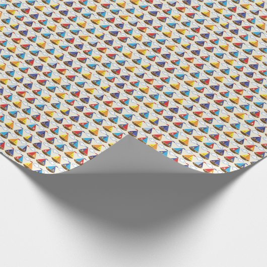 Cute Sailboat Pattern Cadeaupapier (Hoek)