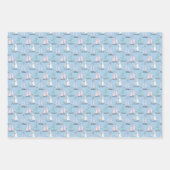 Cute Sailboat Pattern Inpakpapier Vel (Voorkant)