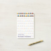 Cute Sailboat Pattern | Jouw namen toevoegen Post-it® Notes (Op bureau)