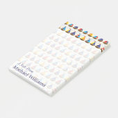 Cute Sailboat Pattern | Jouw namen toevoegen Post-it® Notes (Schuin)