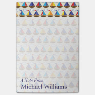 Cute Sailboat Pattern   Jouw namen toevoegen Post-it® Notes