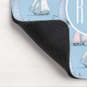 Cute Sailboat Pattern | Monogram Muismat (Hoek)
