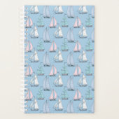 Cute Sailboat Pattern | Monogram Planner (Voorkant)