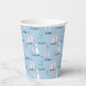 Cute Sailboat Pattern Papieren Bekers (Achterkant)