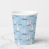Cute Sailboat Pattern Papieren Bekers (Rechts)