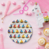 Cute Sailboat Pattern Papieren Bordje (Feest)