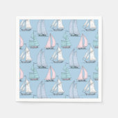 Cute Sailboat Pattern Servet (Voorkant)