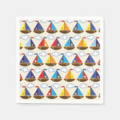 Cute Sailboat Pattern Servet (Voorkant)