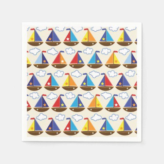 Cute Sailboat Pattern Servet (Voorkant)