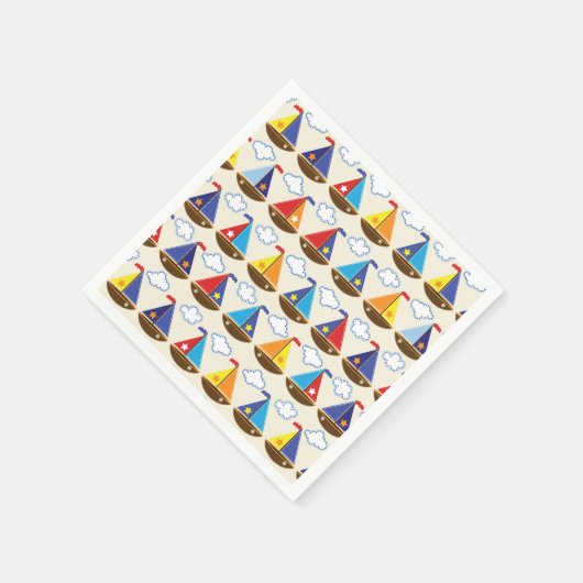 Cute Sailboat Pattern Servet (Hoek)