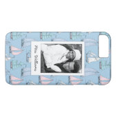 Cute Sailboat Pattern | Uw foto en naam Case-Mate iPhone Case (Achterkant (Horizontaal))