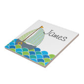 Cute Sailboot Name Tile Tegeltje (Zijkant)