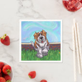 Cute Saint Bernard Birthday Servet (Insitu)
