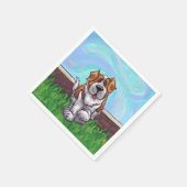 Cute Saint Bernard Birthday Servet (Hoek)