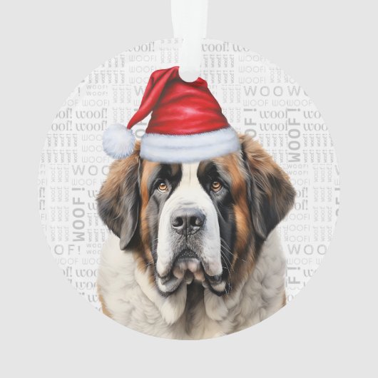 Cute Saint Bernard Dog Holiday Christmas Photo Ornament (achterkant)
