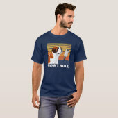 Cute Saint Bernard How I Roll Funny T-shirt (Voorkant volledig)