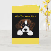 Cute Saint Bernard Kaart (Gele Bloem)