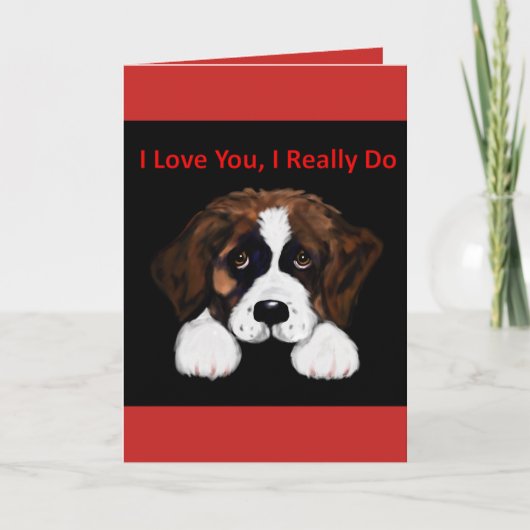 Cute Saint Bernard Kaart (Voorkant)