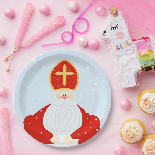 Cute Saint Nicholas Papieren Bordje (Feest)