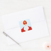 Cute Saint Nicholas Vierkante Sticker (Envelop)
