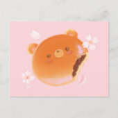 Cute Sakura and Anpan Bear Painted Bakery Flower  Briefkaart (Voorkant)