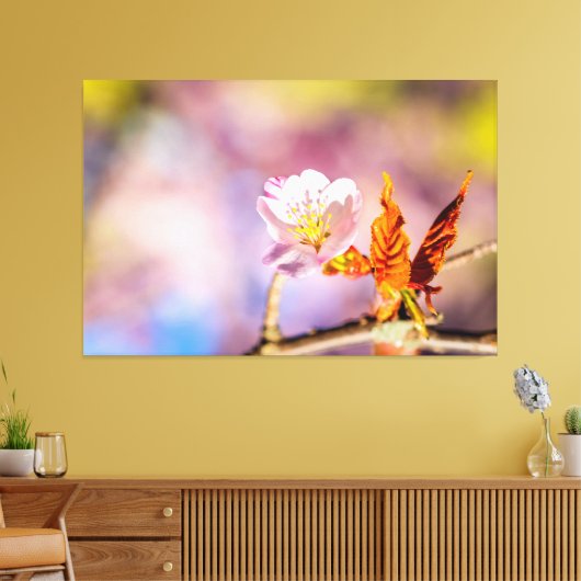 Cute Sakura Flower Canvas Afdruk (Insitu (Woonkamer))