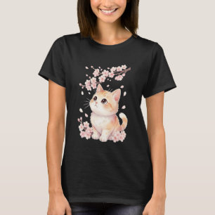 Cute Sakura Kitten Kersenbloesem Japanse Kawaii T-shirt