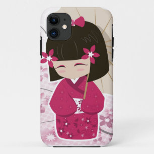 Cute Sakura Kokeshi Doll Case-Mate iPhone Case