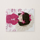 Cute Sakura Kokeshi Doll Legpuzzel (Horizontaal)