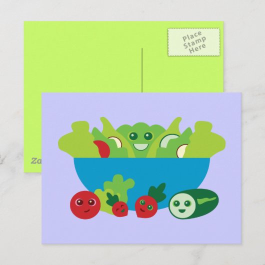 Cute Salad Briefkaart (Voorkant / Achterkant)