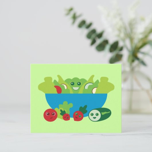 Cute Salad Briefkaart (Staand voorkant)